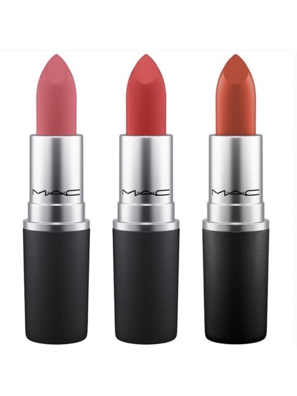 MAC Sleigh All day 3 Matte Lipstick Velvet Teddy /Chili/ Lady Danger Full Size